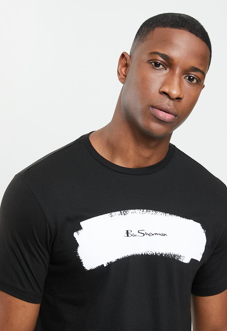Ben Sherman - Paint stripe tee - black
