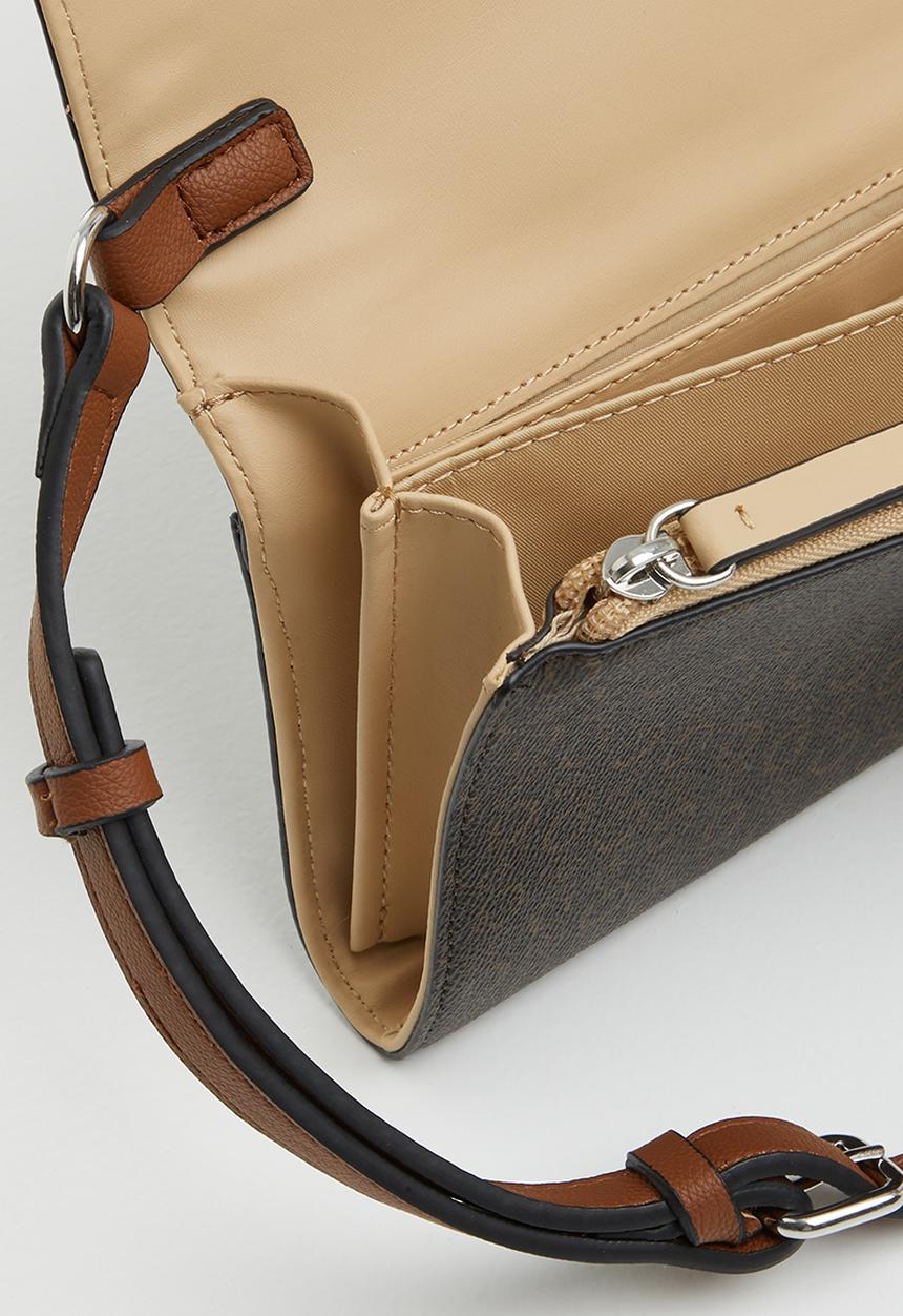 GUESS - Kalei mini crossbody flap - brown 