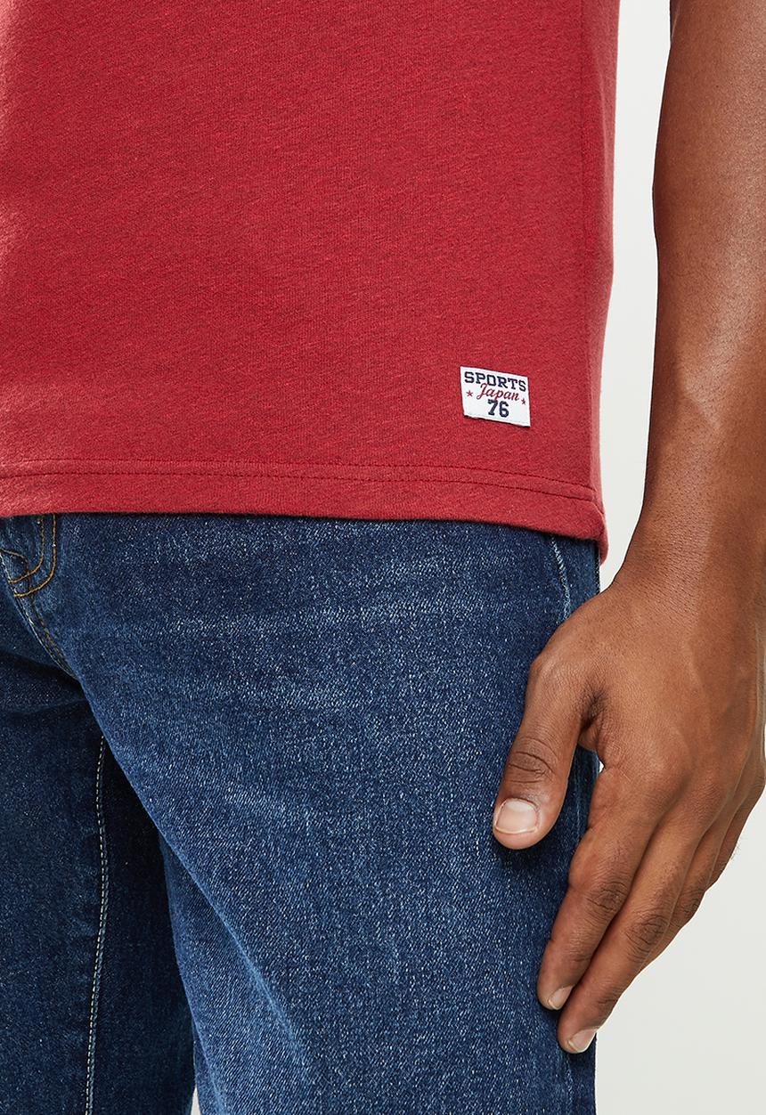 Superdry. - Vl varsity tee - chilli pepper marl