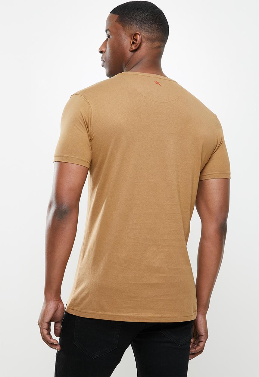 SOVIET - Trenet slim fit crew neck tee - brown