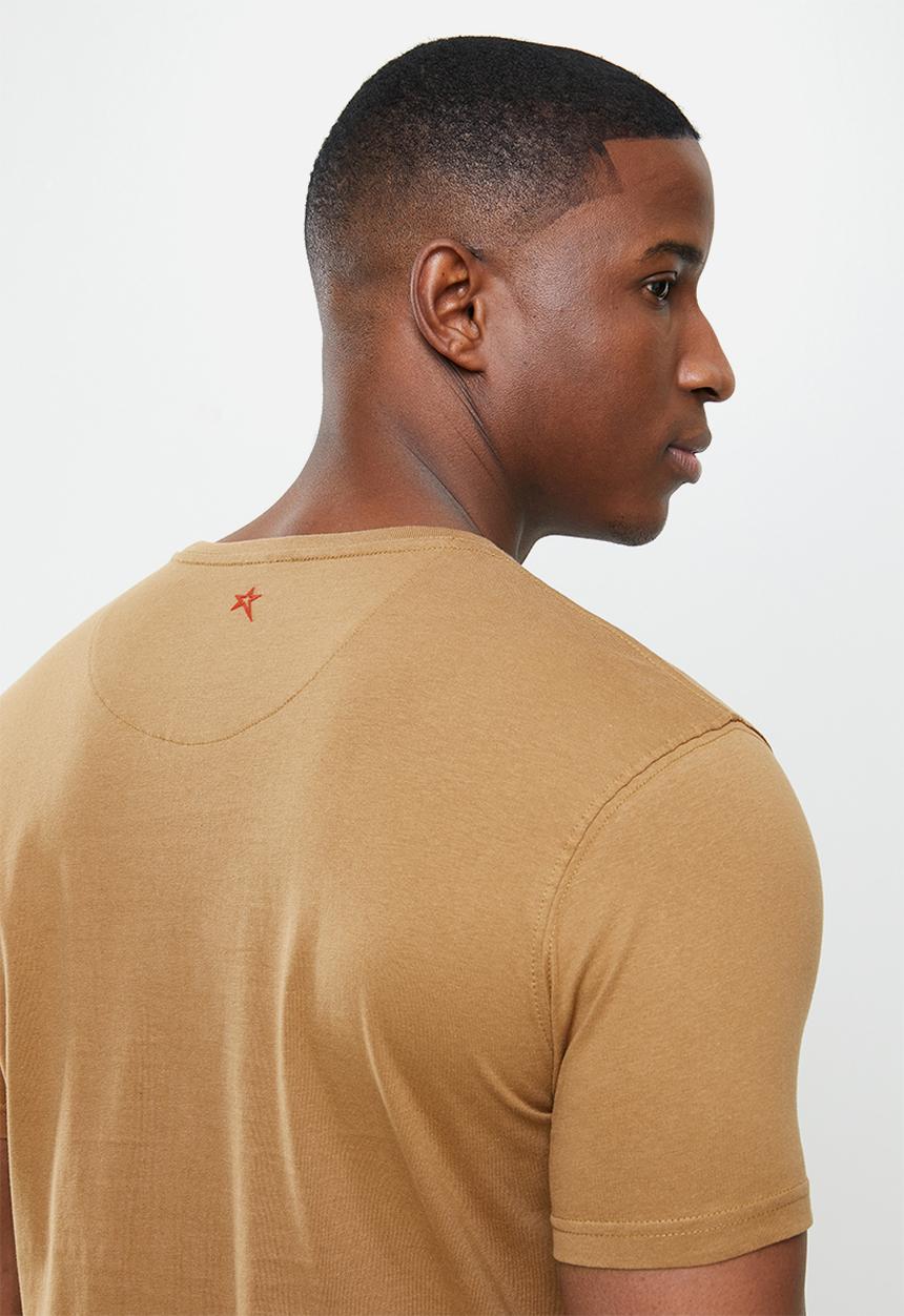 SOVIET - Trenet slim fit crew neck tee - brown