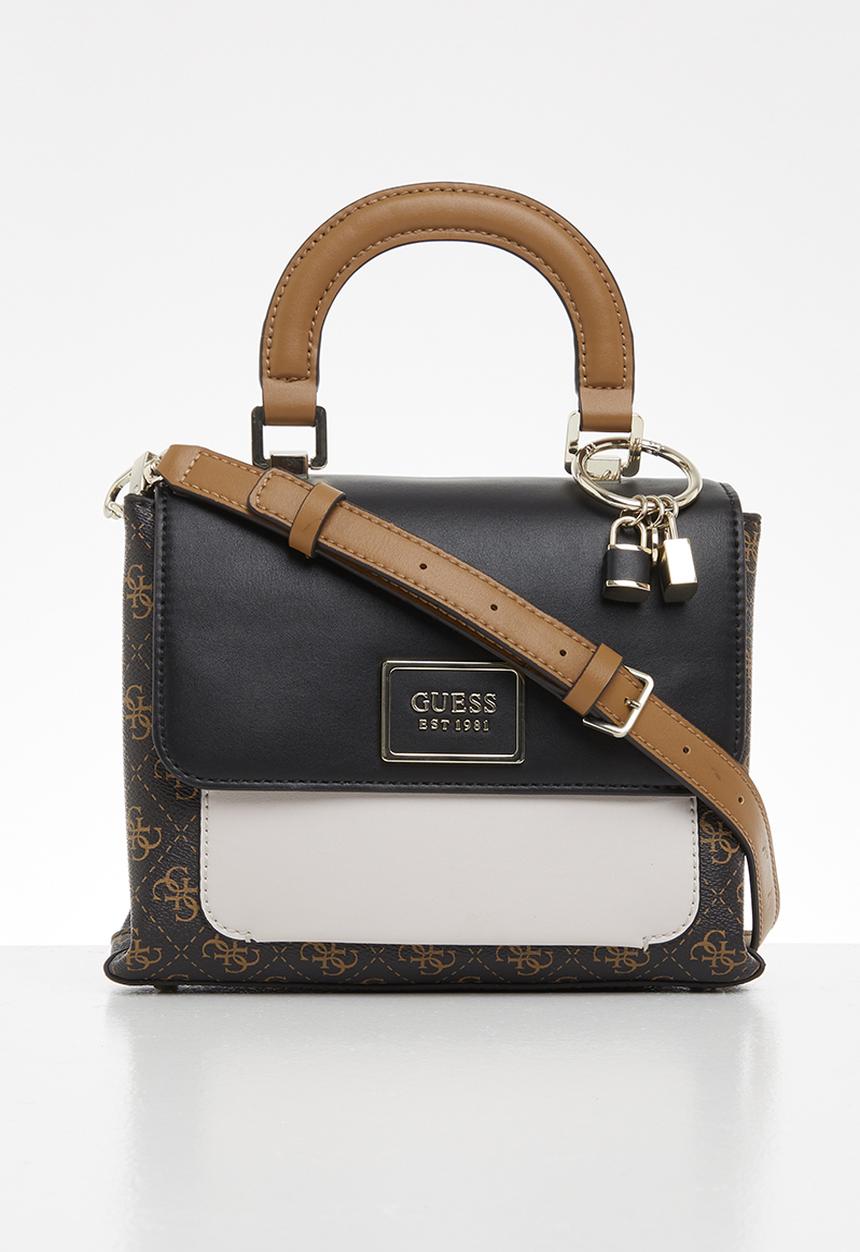 GUESS - Tyren top handle flap - brown & black
