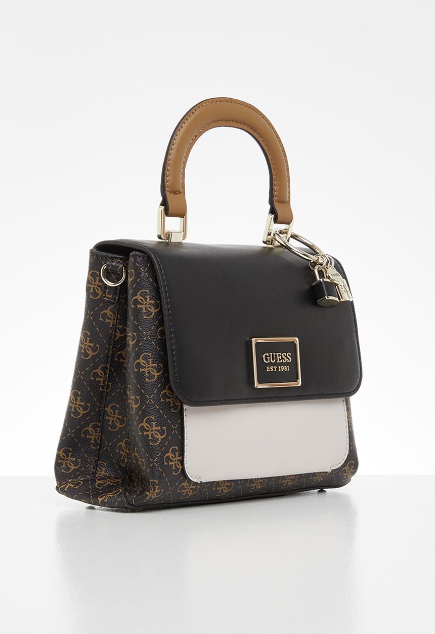 GUESS - Tyren top handle flap - brown & black