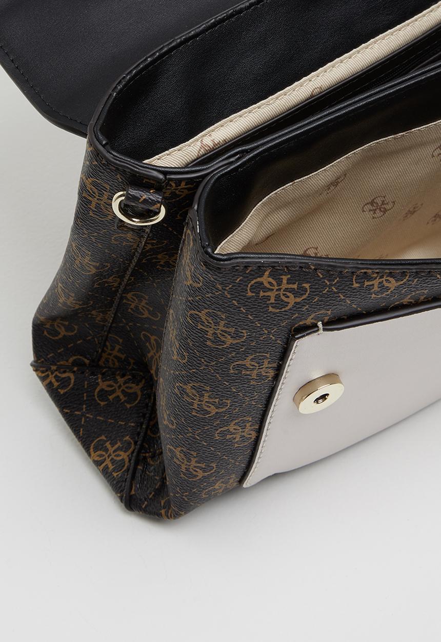 GUESS - Tyren top handle flap - brown & black