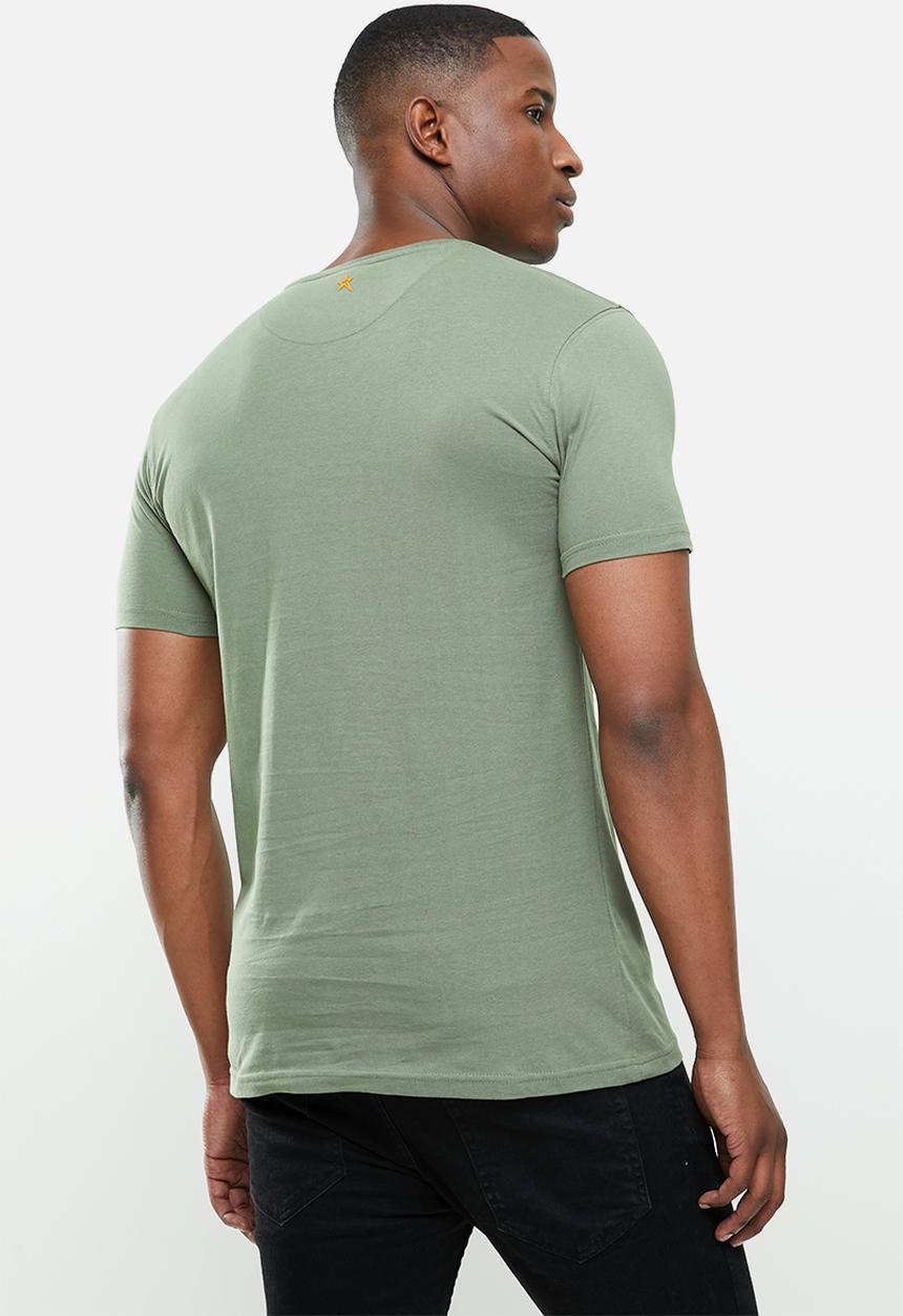 SOVIET - Axl slim fit crew neck tee - olive