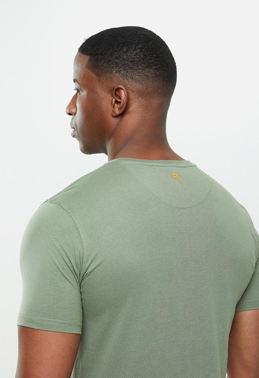 SOVIET - Axl slim fit crew neck tee - olive