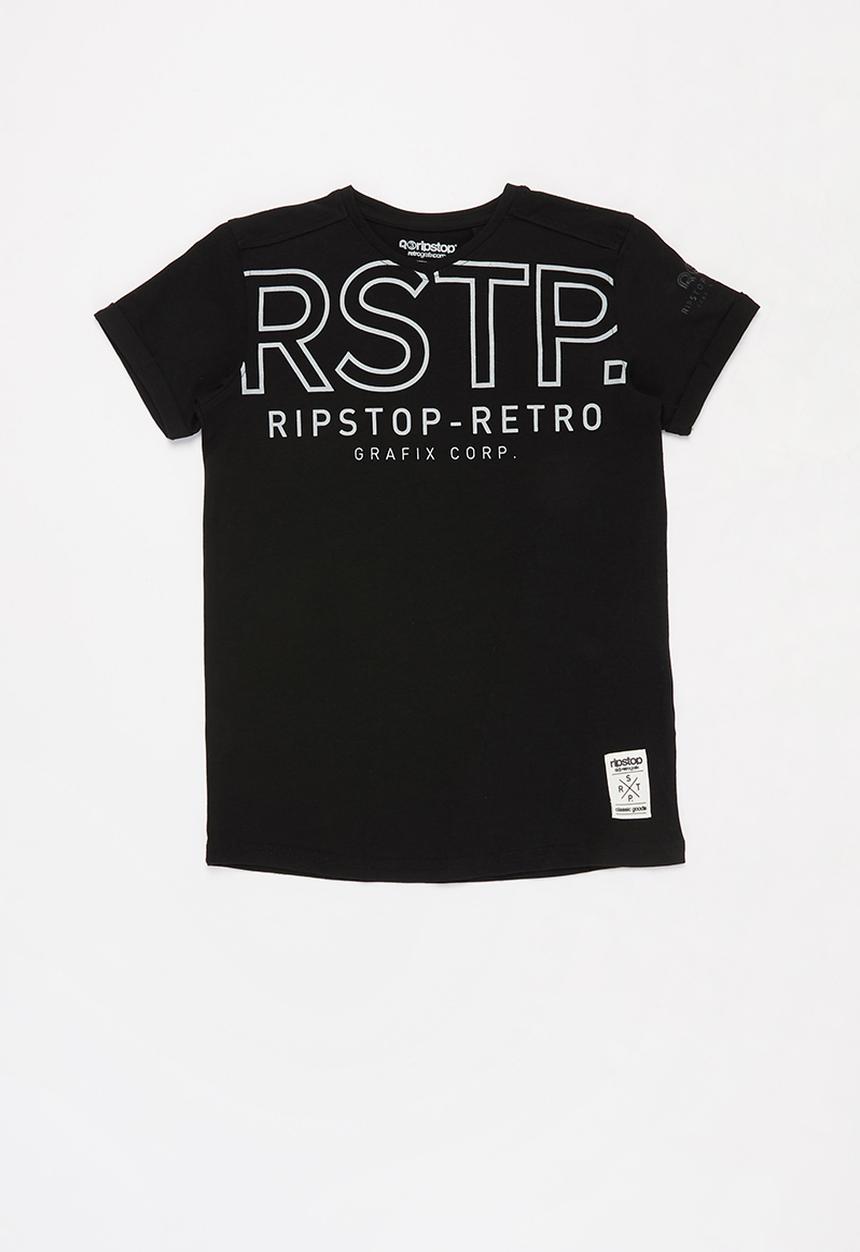 Ripstop - Nelin v-neck tee - black