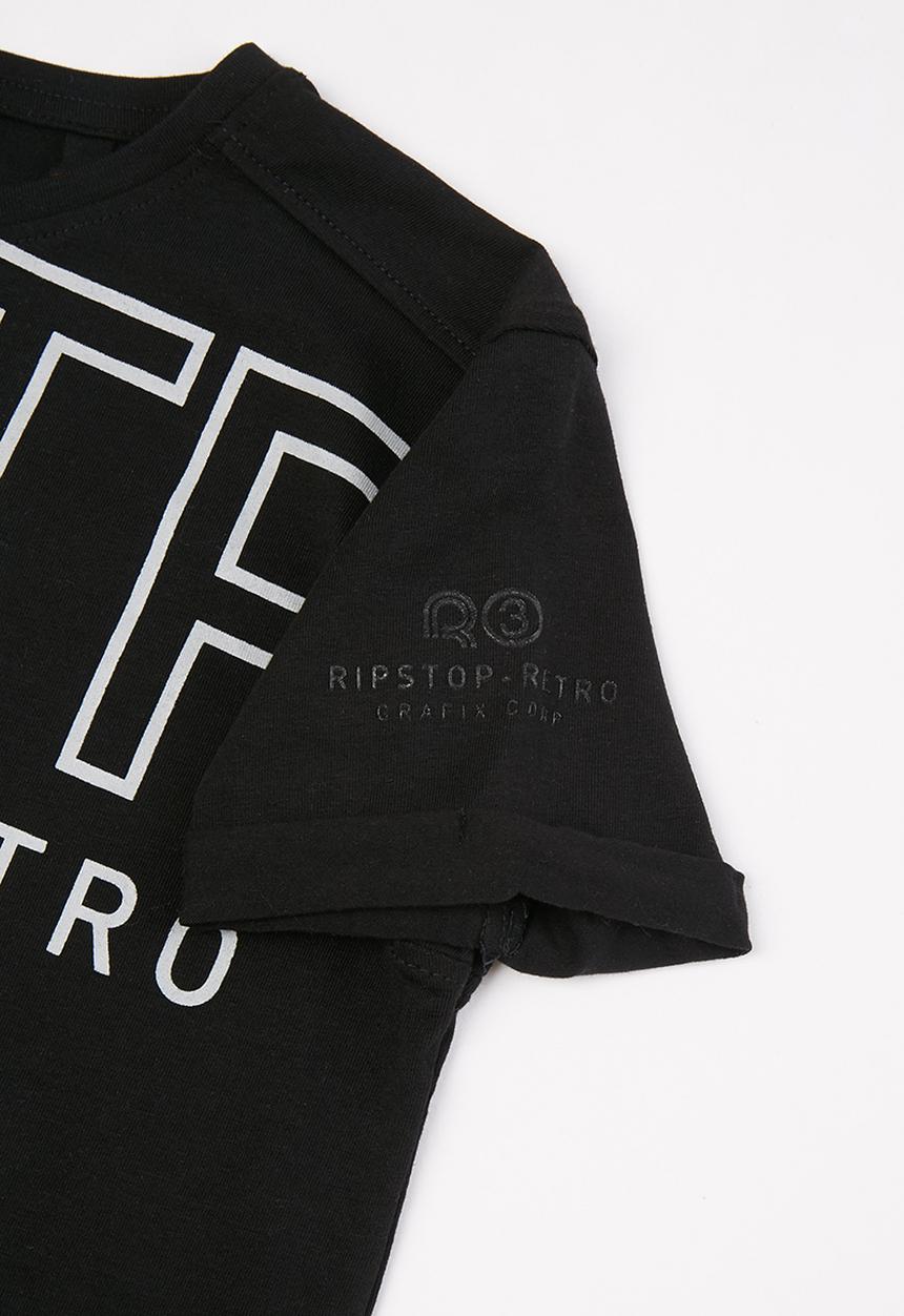 Ripstop - Nelin v-neck tee - black