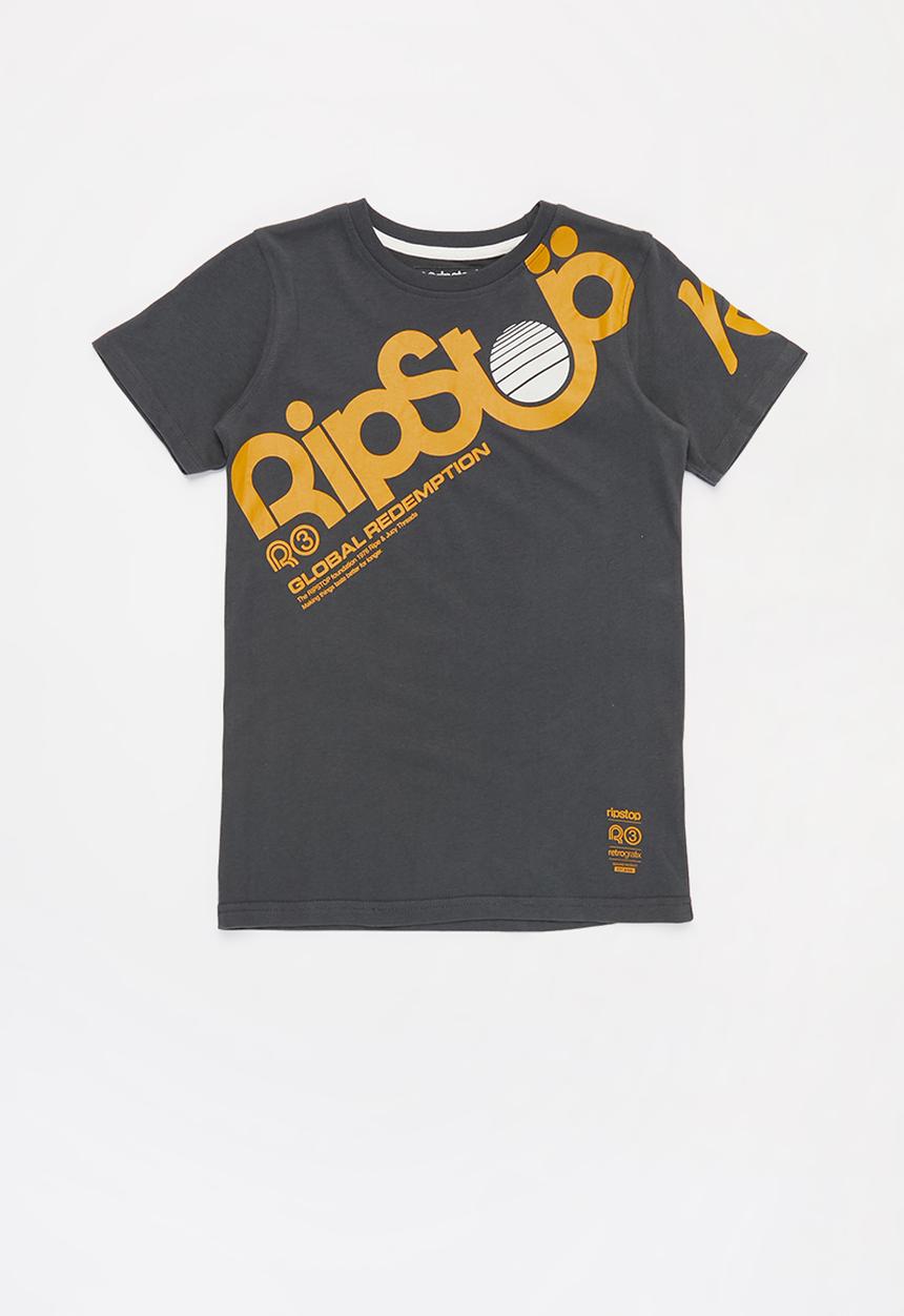 Ripstop - Plantan short sleeve tee - charcoal