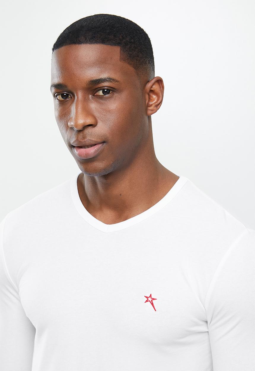 SOVIET - Dawn v-neck tee - white