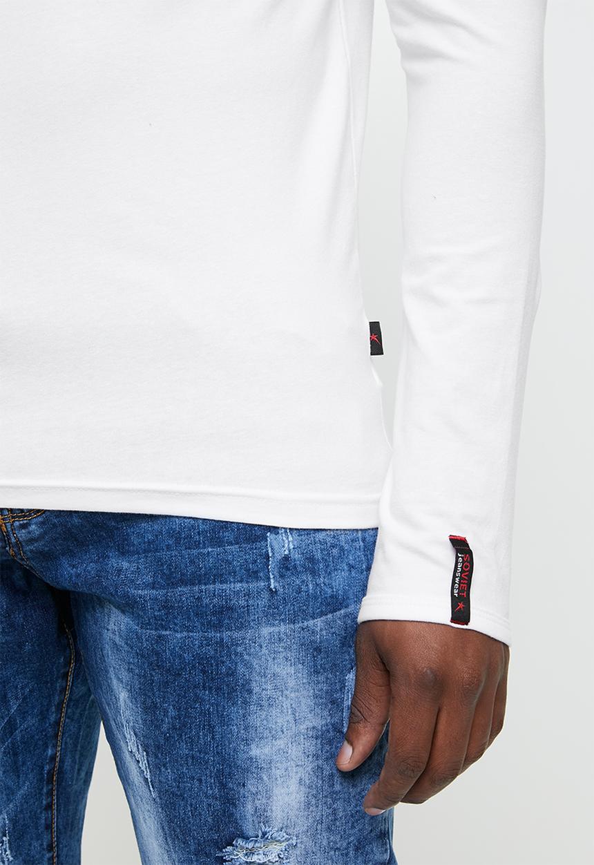 SOVIET - Dawn v-neck tee - white