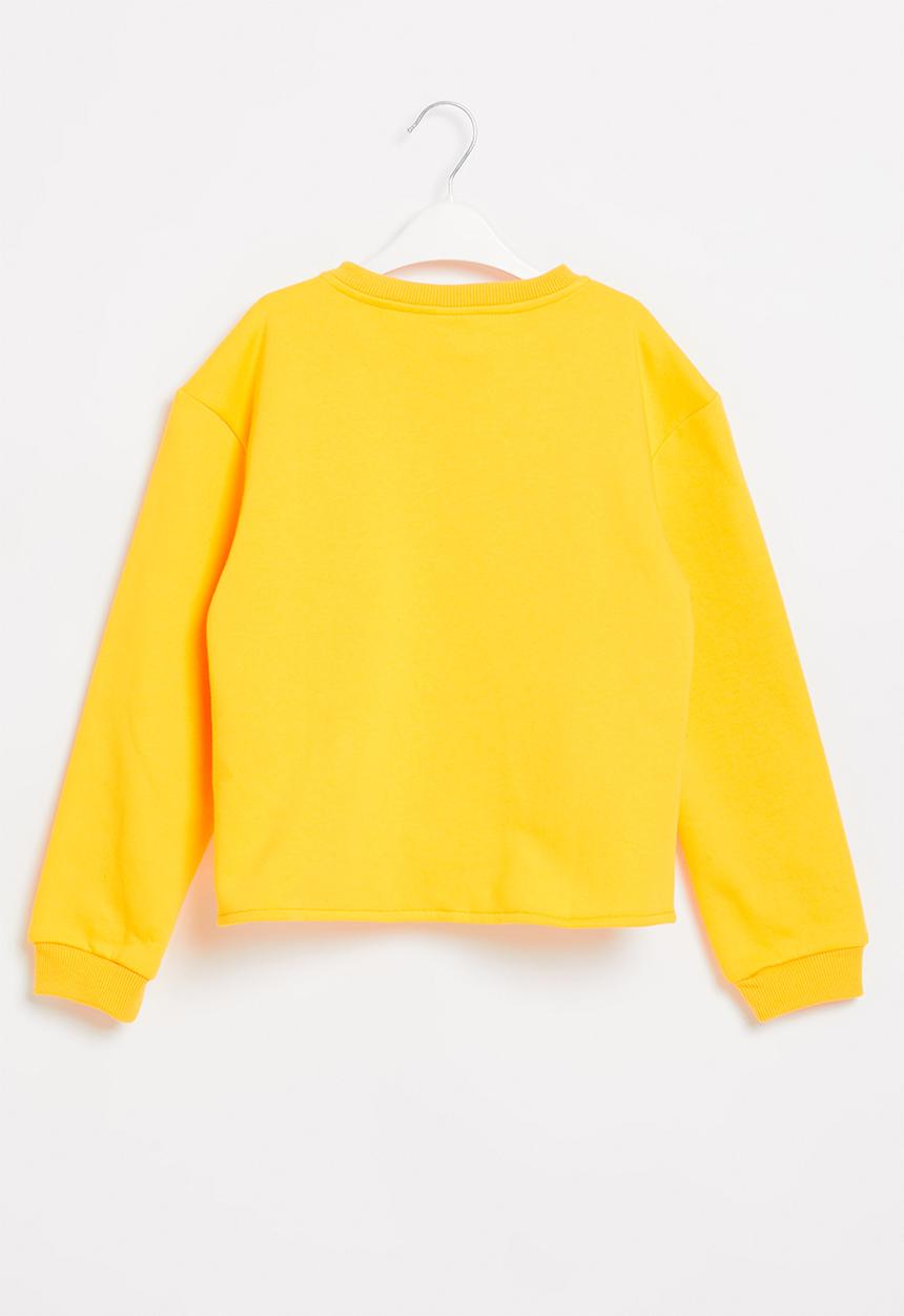 Pop Candy - Younger girls tie front sweat top - yellow 