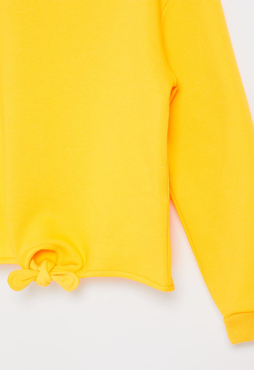 Pop Candy - Younger girls tie front sweat top - yellow 