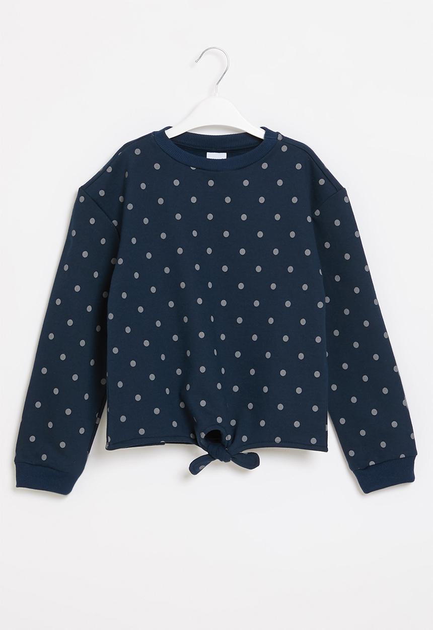 Pop Candy - Younger girls tie front sweat top - multi