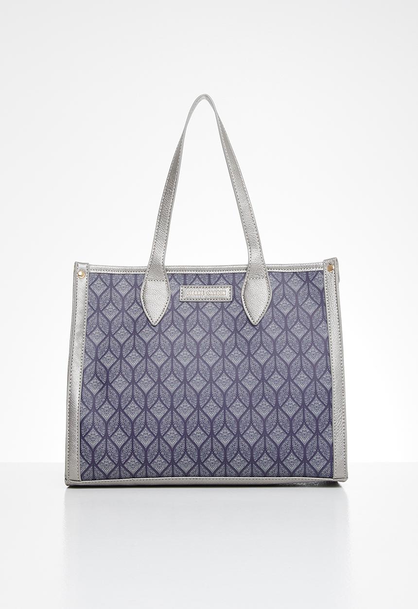 Pierre Cardin - Patricia print satchel - navy & silver