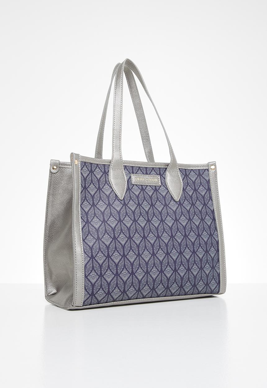 Pierre Cardin - Patricia print satchel - navy & silver