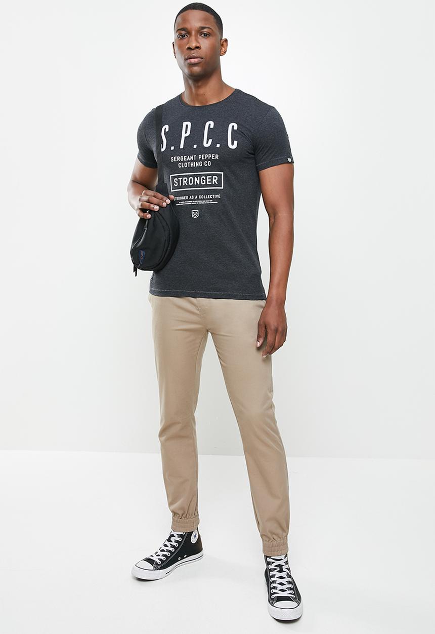 S.P.C.C - Kyro straight hem tee - charcoal melange