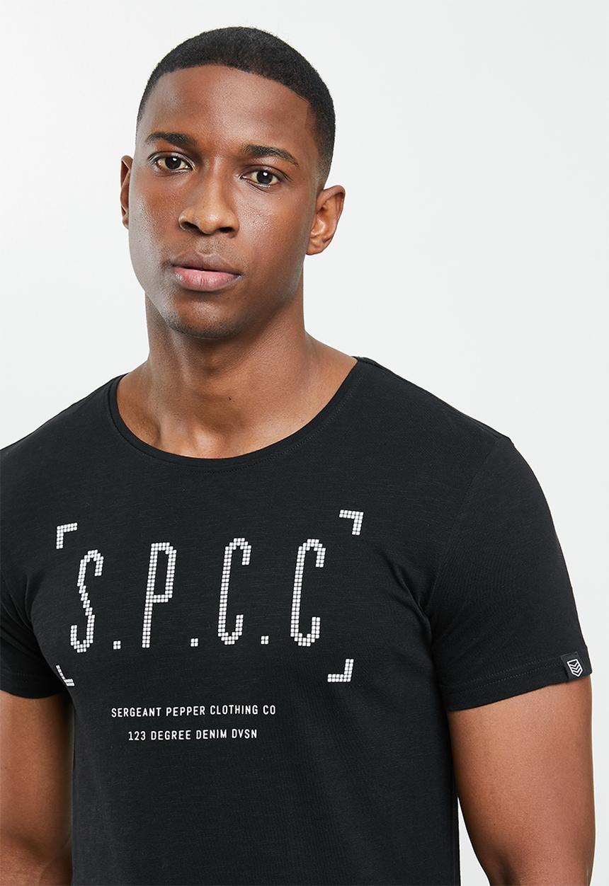 S.P.C.C - Maverick stepped hem tee - black