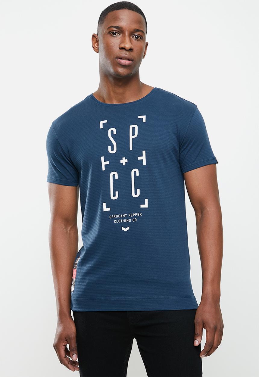 S.P.C.C - Heron side slit straight hem tee - French navy