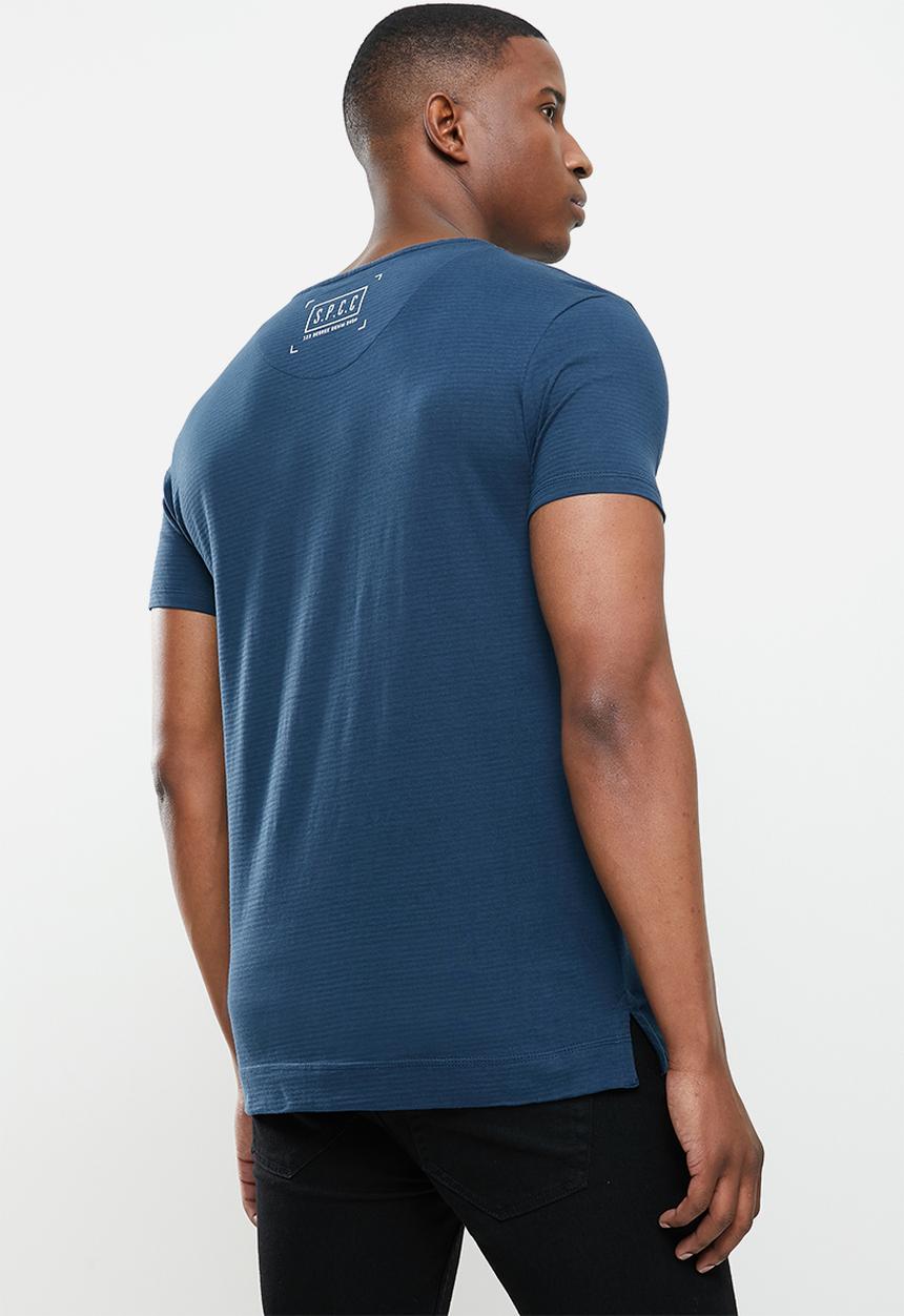 S.P.C.C - Heron side slit straight hem tee - French navy