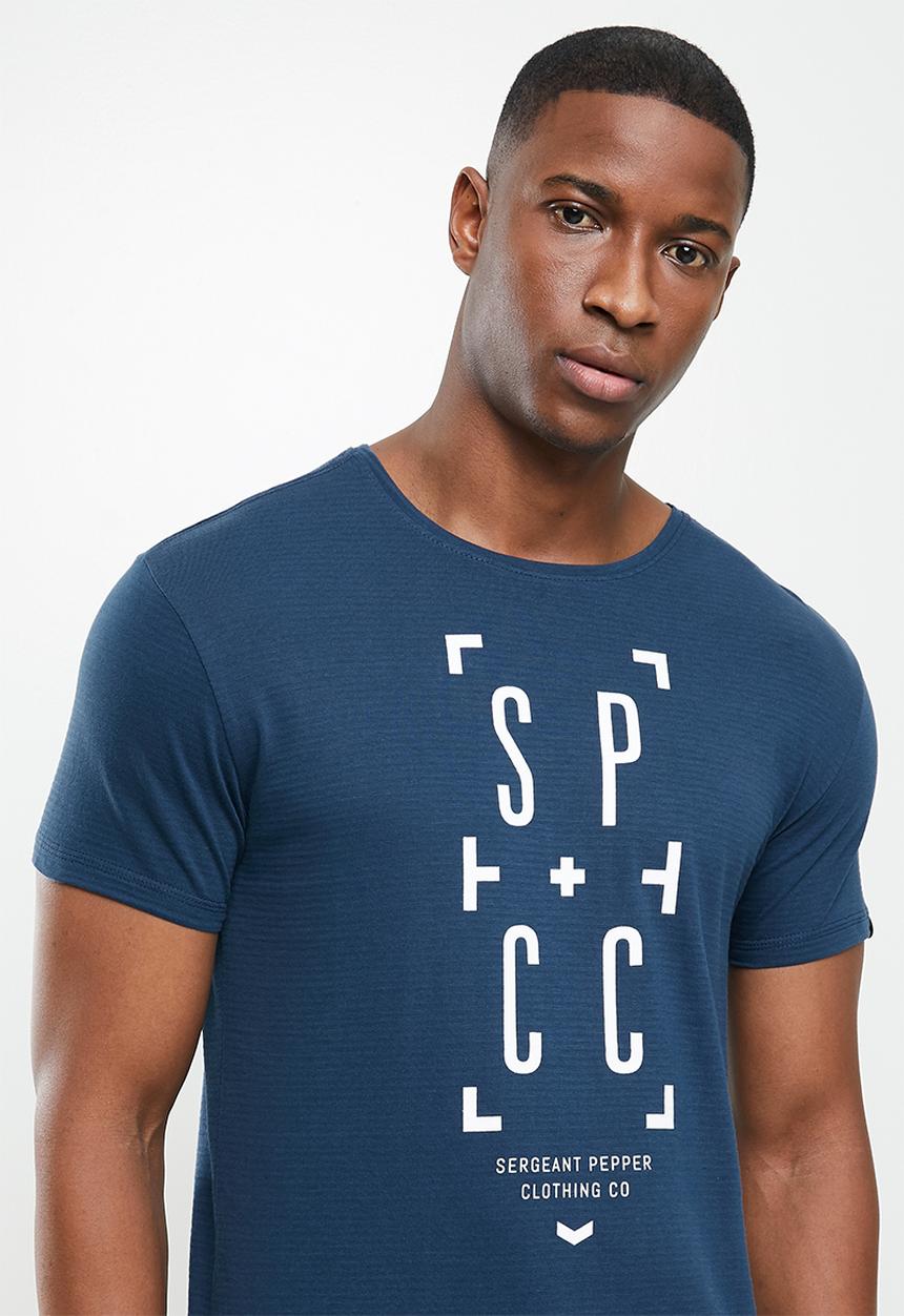 S.P.C.C - Heron side slit straight hem tee - French navy