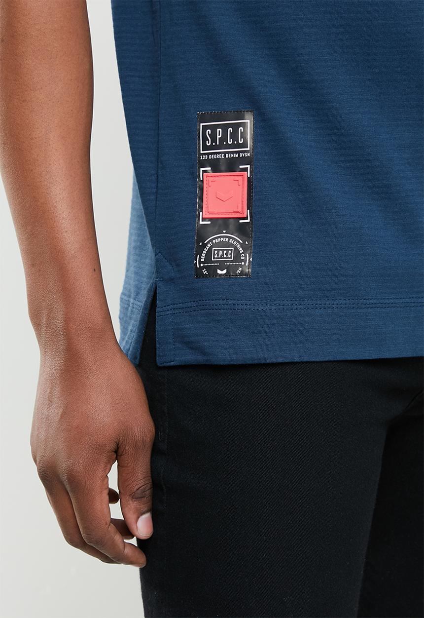 S.P.C.C - Heron side slit straight hem tee - French navy