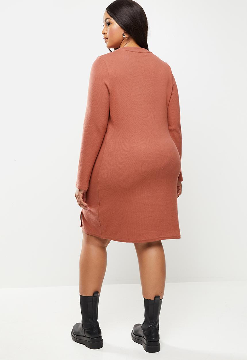 Glamorous - Plus button down dress- rust