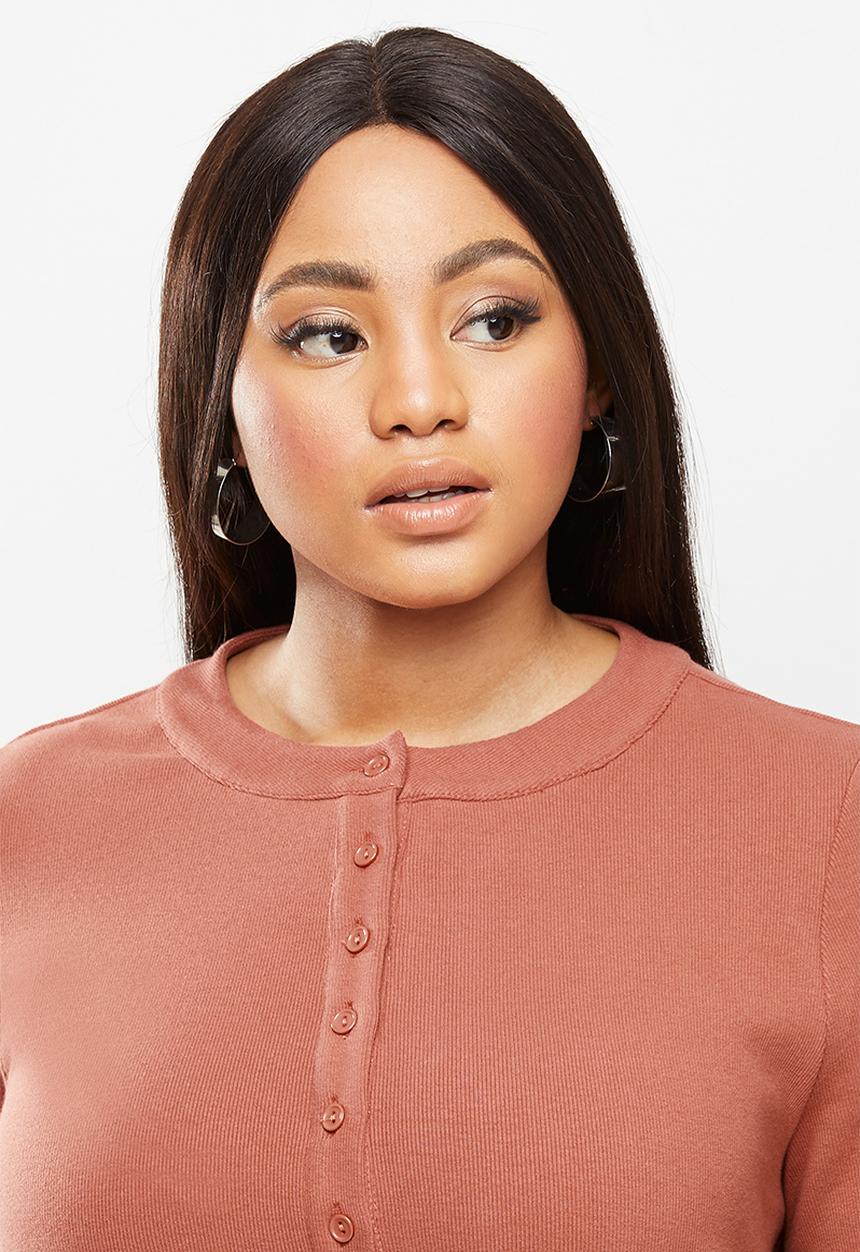 Glamorous - Plus button down dress- rust