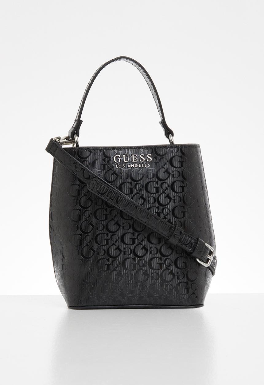 GUESS - Karlan mini bucket crossbody - black