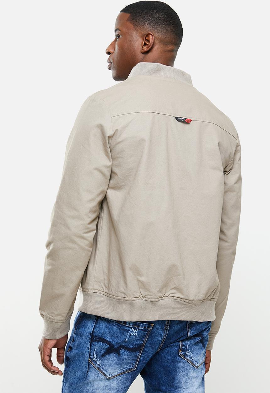 SOVIET - Roddick  zip through cotton twill jacket -  stone