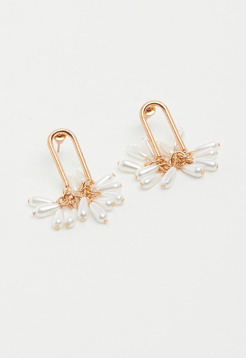 Superbalist - Megan long pearl earrings - gold