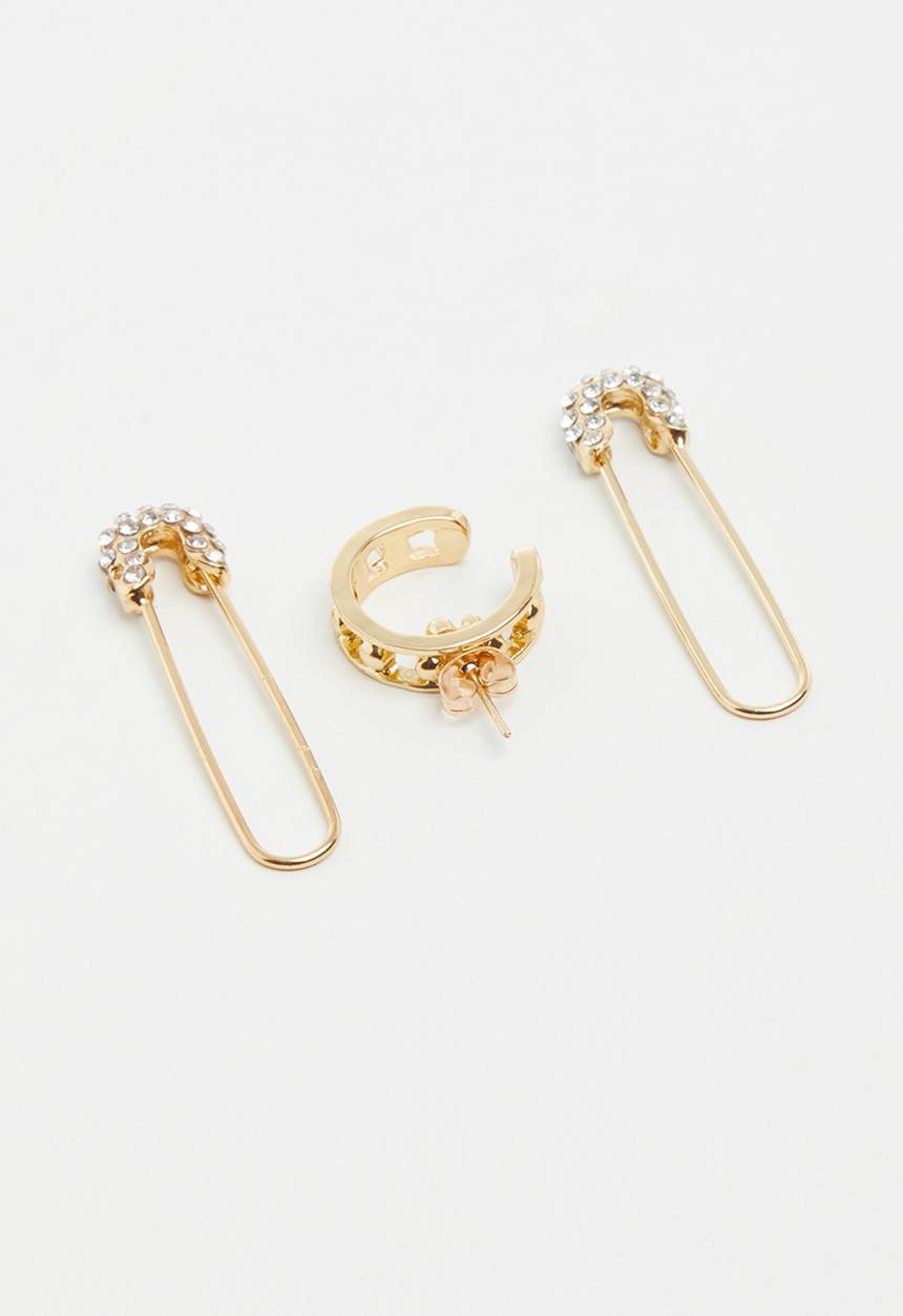 Superbalist - Safety pin earrings - gold
