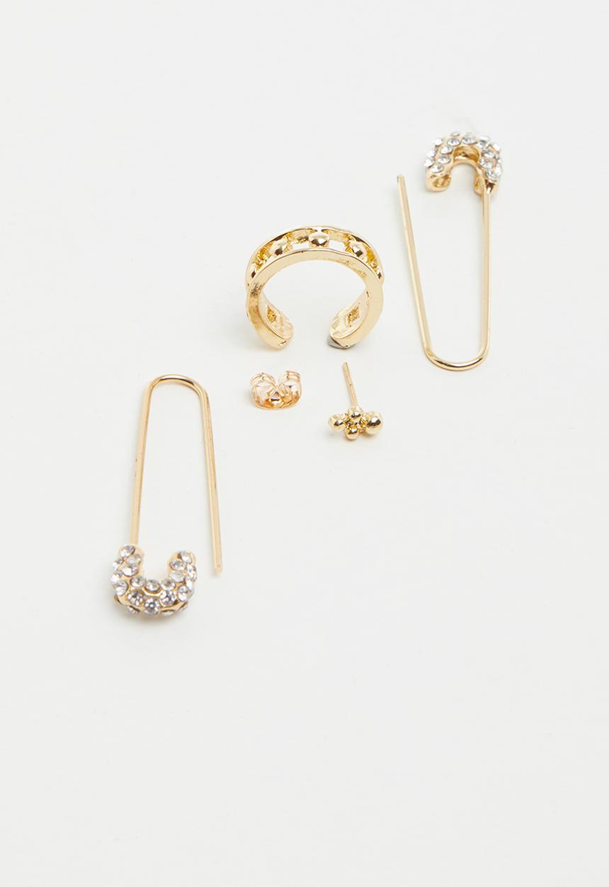 Superbalist - Safety pin earrings - gold