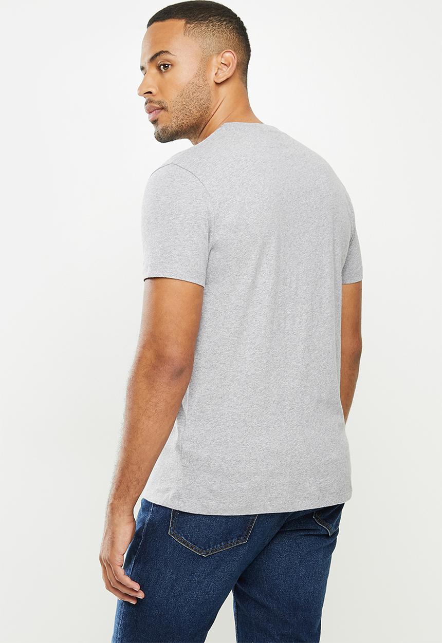 Superdry. - Ol vintage embroidery tee - grey & pink
