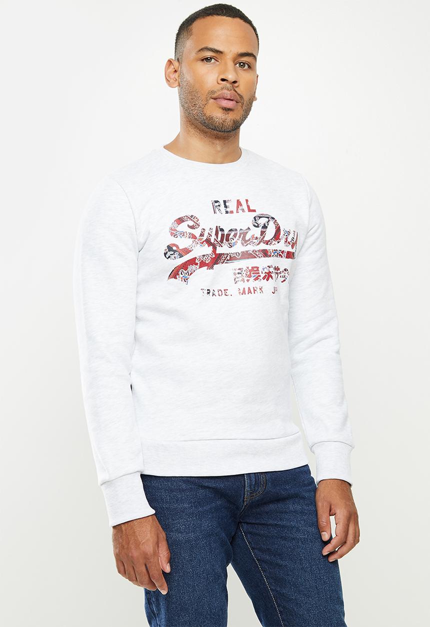 Superdry. - Vl infill crew sweat - ice marl