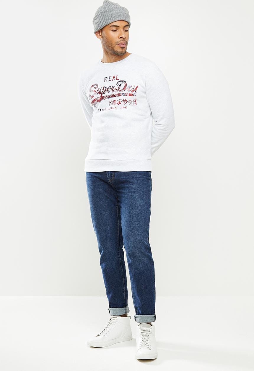 Superdry. - Vl infill crew sweat - ice marl