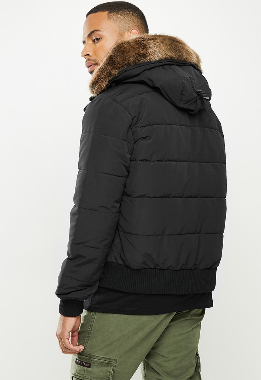 Superdry. - Everest quilted bomber - black