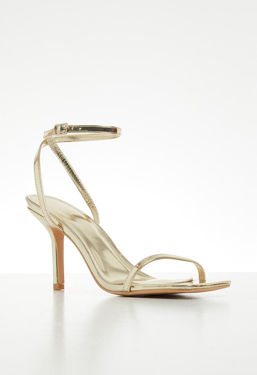 Glamorous - Wide fit barely there heel - gold