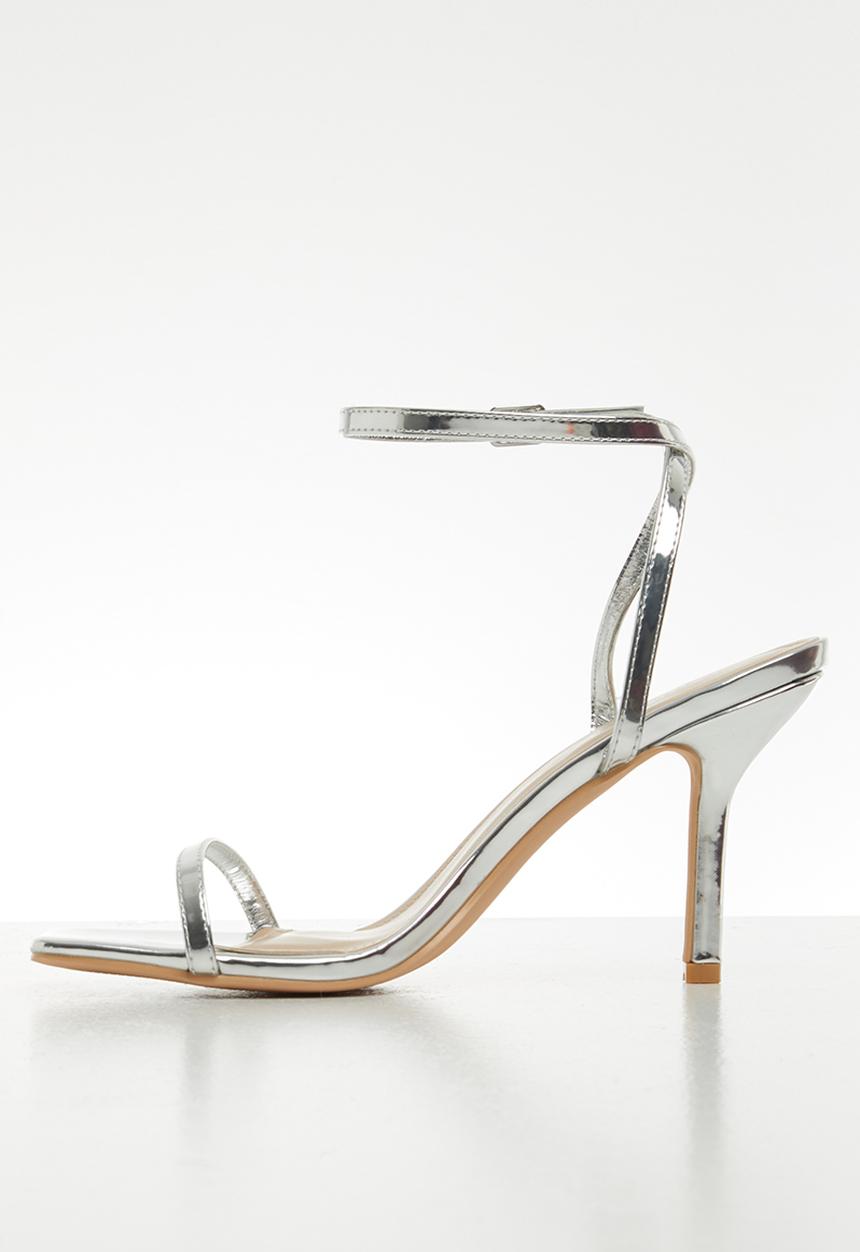 Glamorous - Wide fit barely there heel - silver