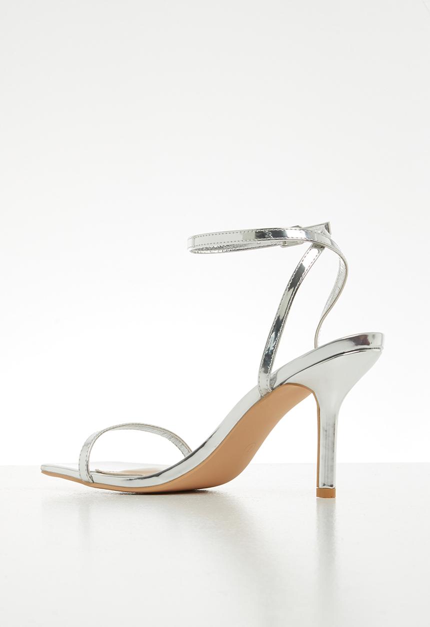 Glamorous - Wide fit barely there heel - silver