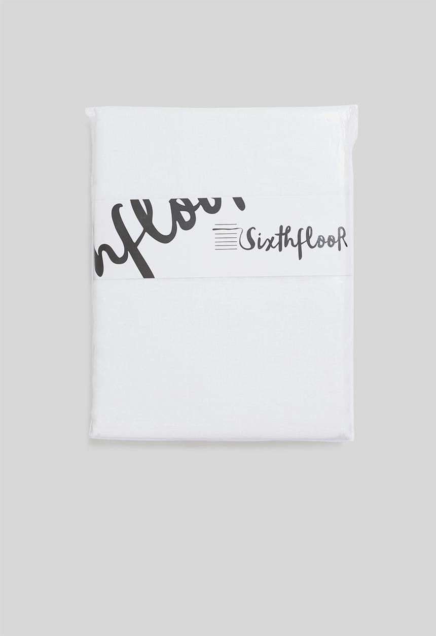 Sixth Floor - Linen blend flat sheet - white