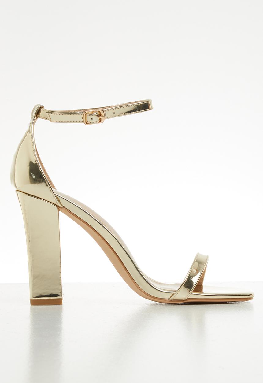 Glamorous - Wide fit block heel - gold