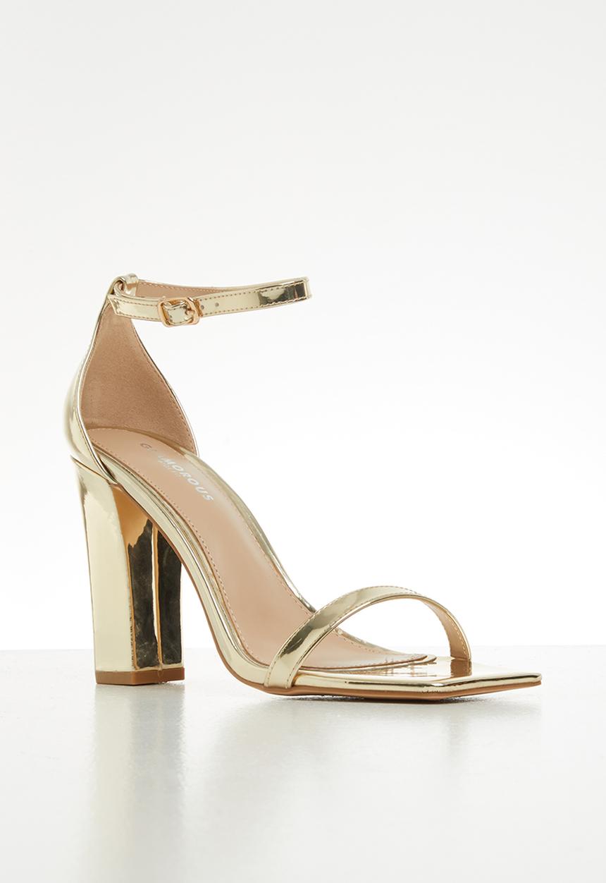 Glamorous - Wide fit block heel - gold
