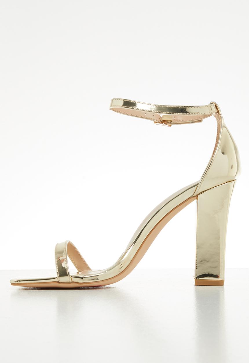 Glamorous - Wide fit block heel - gold
