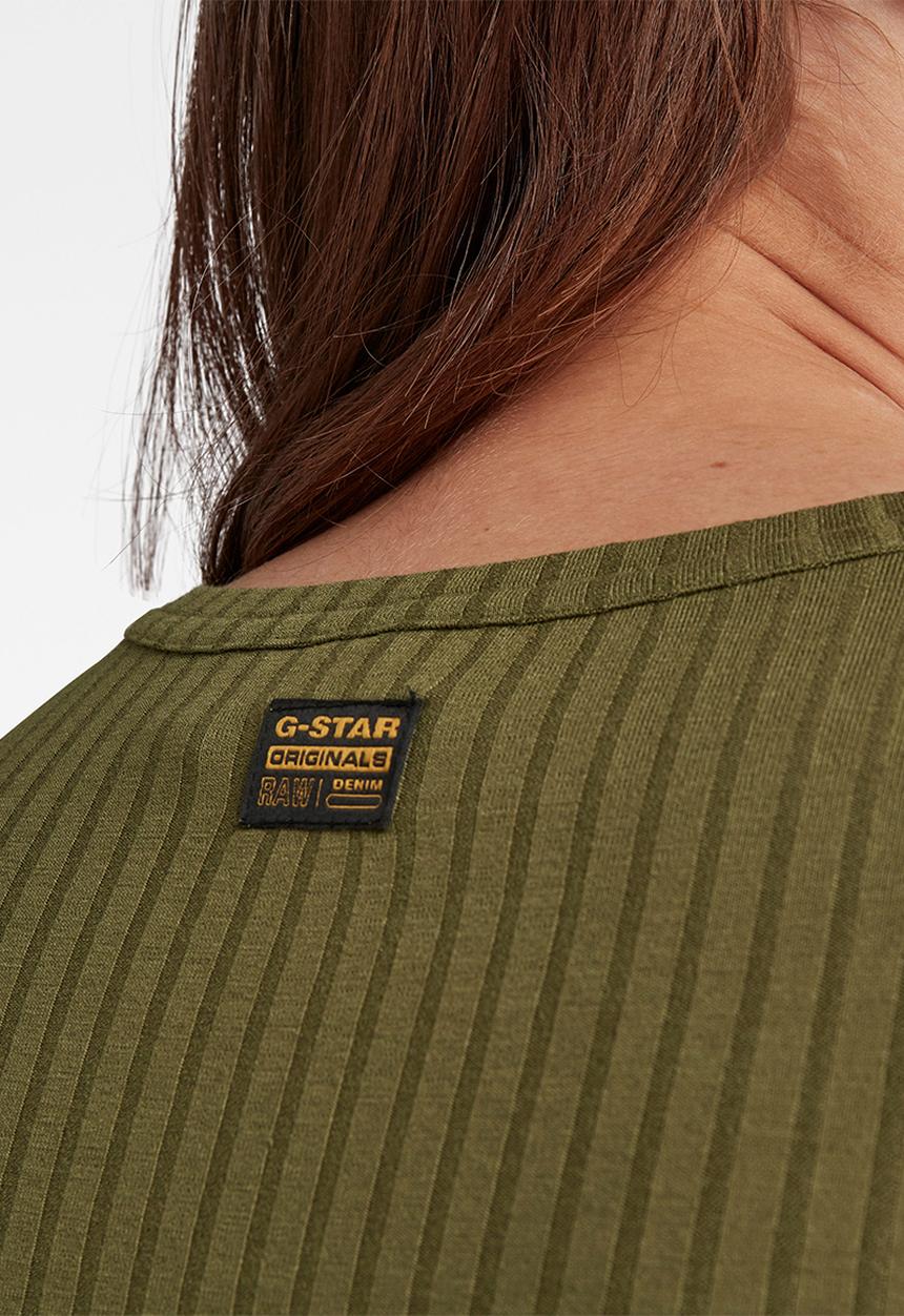 G-STAR - Slim rib longsleeve - sage
