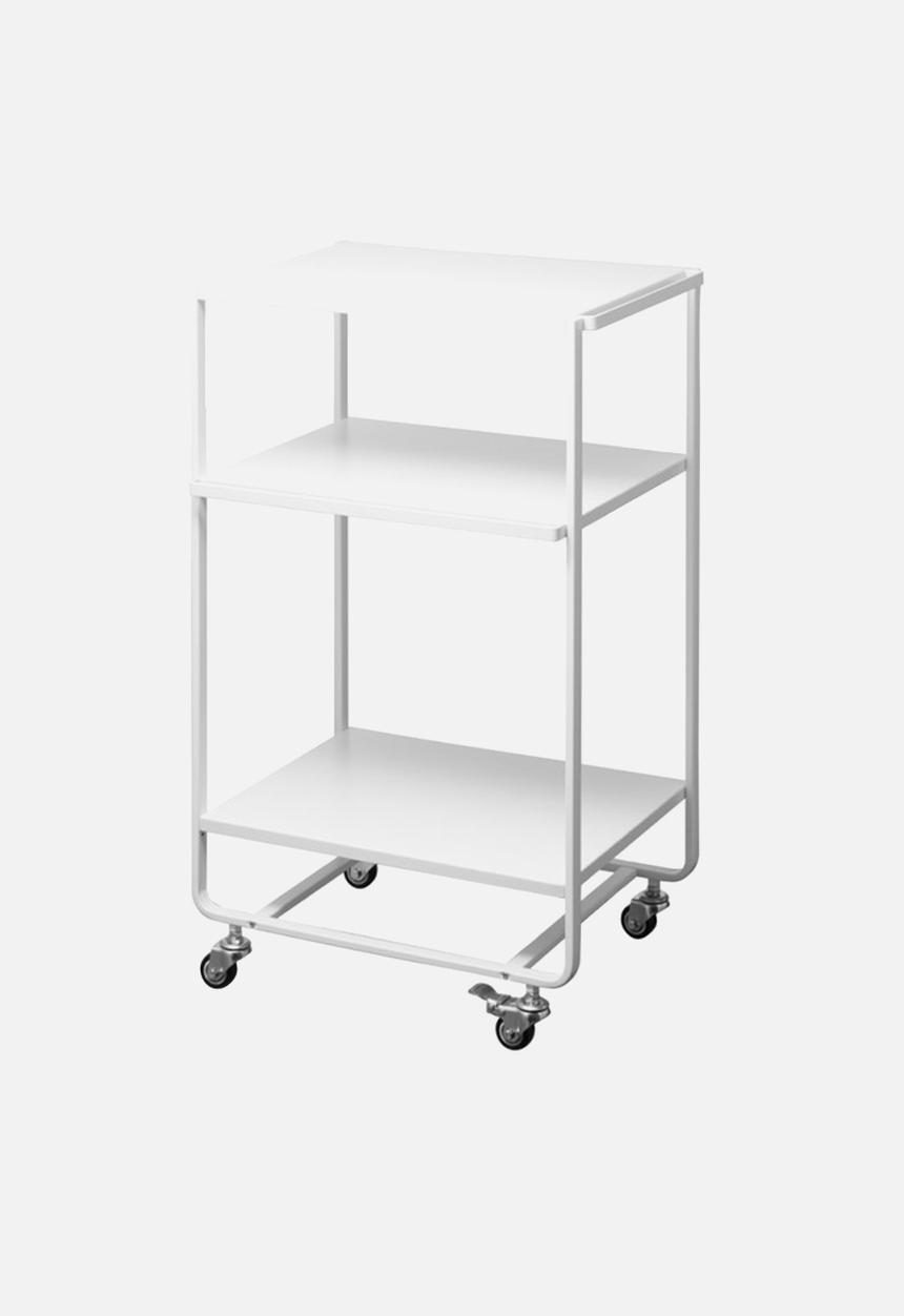 Yamazaki - Tower 3-tiered wagon with handle - white