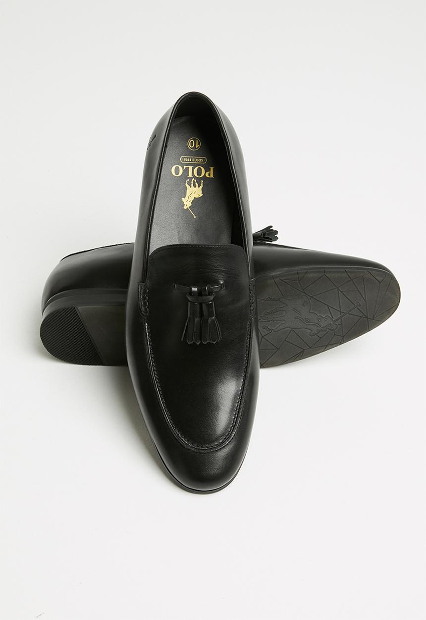 POLO - Brody leather tassel loafer - black