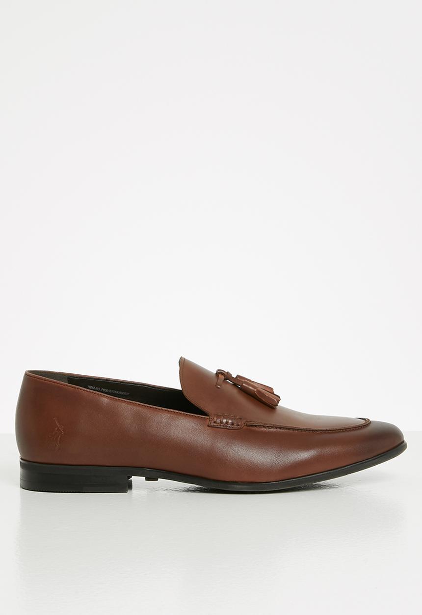 POLO - Brody leather tassel loafer - brown