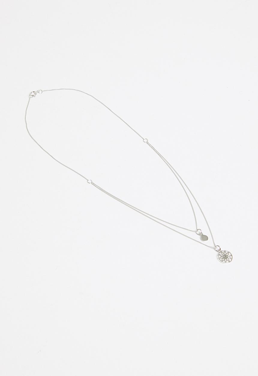 Superbalist - Sterling sliver layered disc necklace - silver