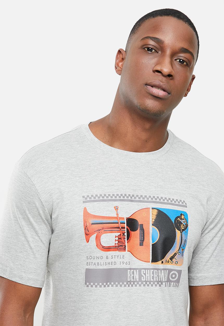 Ben Sherman - Spliced music tee - grey